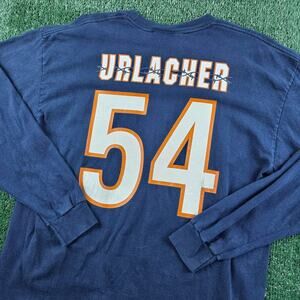 Y2K Brian Urlacher 54 Chicago Bears Long Sleeve Tshirt Jersey Back Print Mens XL